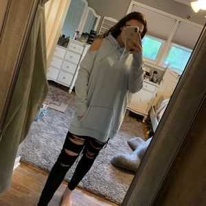 Off the shoulder hoodie